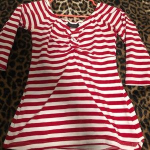 Pinup couture red and white stripe top